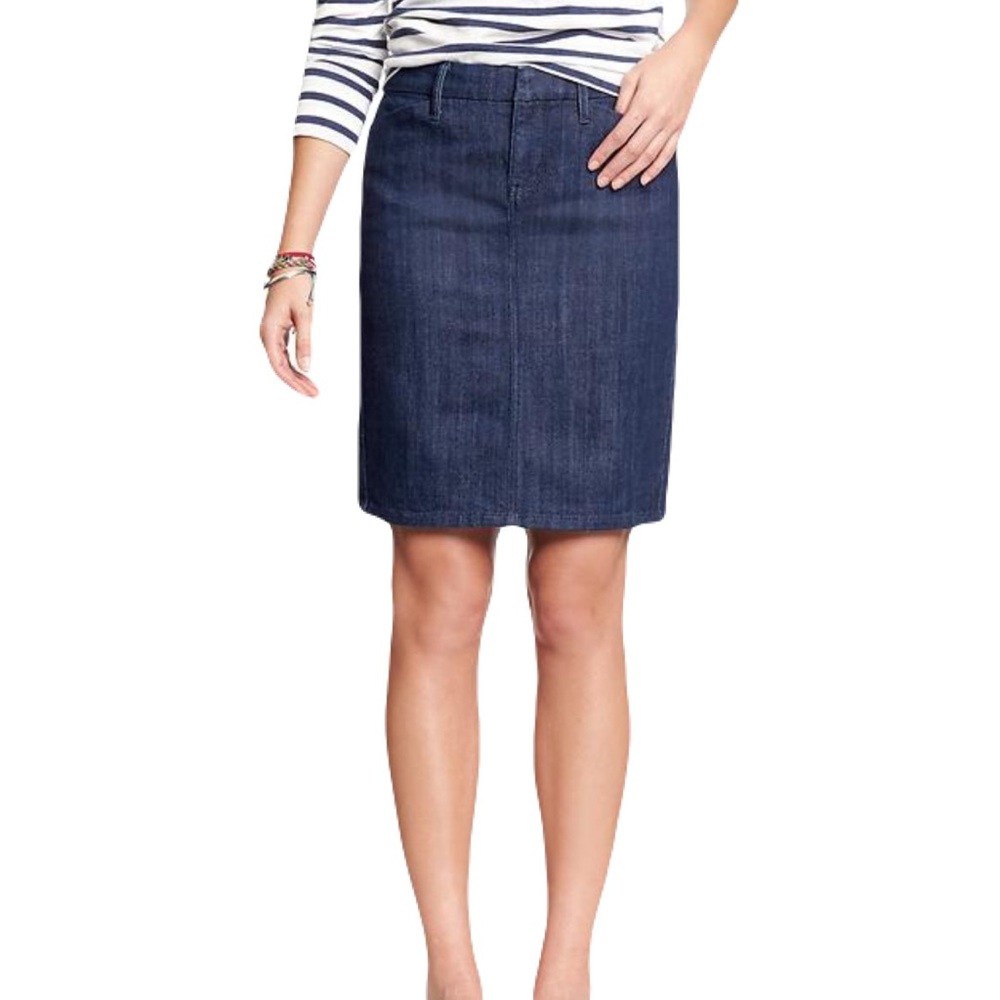 LOFT Dark Blue Denim Pencil Skirt
